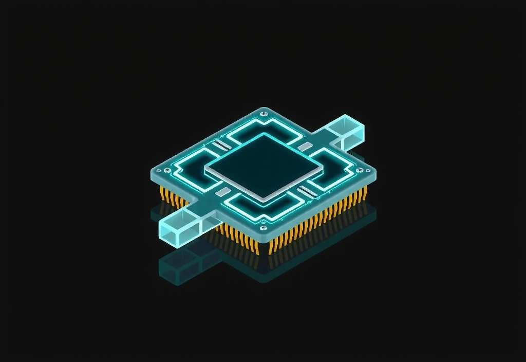 Abstract Microchip Icon representing cookies technology